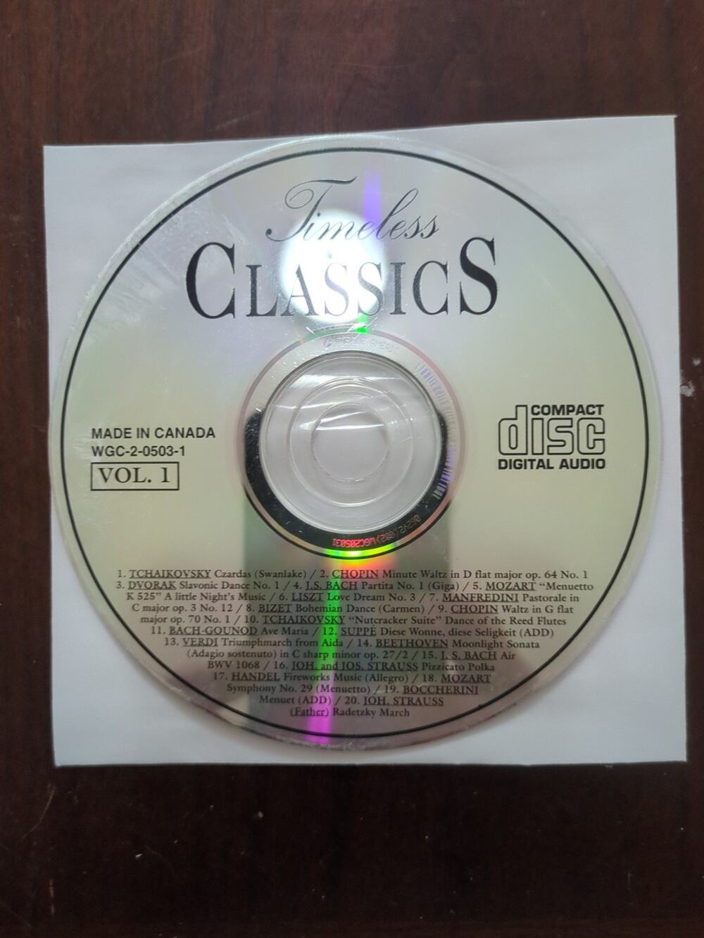 timeless classics volume 1 CD disc only